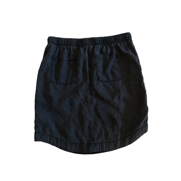 L Anthropologie Klara Pull-On Elastic Tie Waist Utility Slate Gray Mini Skirt - Picture 5 of 6